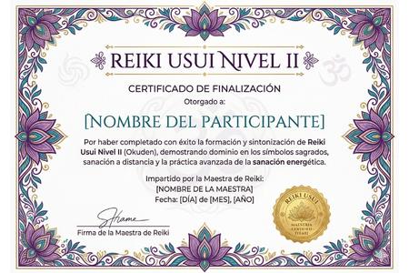 Certificado Reiki Nivel II